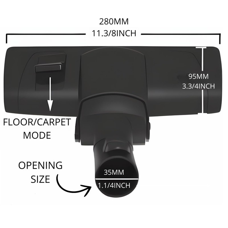 Replacement ALLTEQ Miele Vacuum Replacement Head. Perfect for Carpets, Hardwood