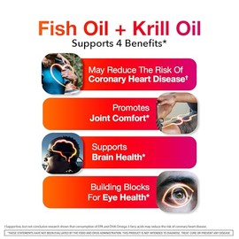 MegaRed Advanced 4-in-1 Omega-3 Fish Oil and Krill Oil Dietary Supplement - 70 Softgels