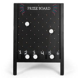 Ilyapa Board Large Prize Drop Game Board, 21 X 30 Double Sided Penny Drop & Wooden A-Frame Chalkboard Sign for Trade Show- Includes 8 Coin Drop Discs & Chalk Eraser, Game Board Large