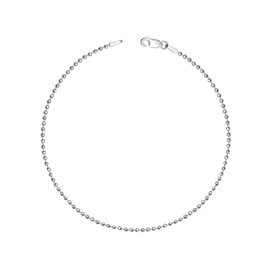 LeCalla 925 Sterling Silver Ball Chain Anklets for Women Teen, Basic Chain Link Anklets Beach Anklets, Summer Jewelry, 10 Inch Anklet, 129215