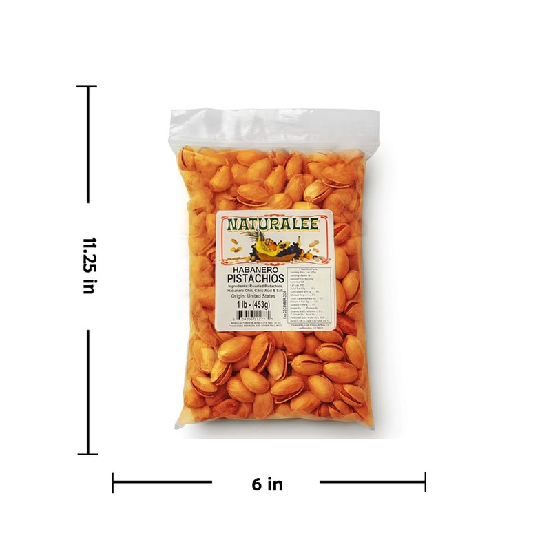 Naturalee Pistachios 1 lb - Habanero - Premium, High Protein