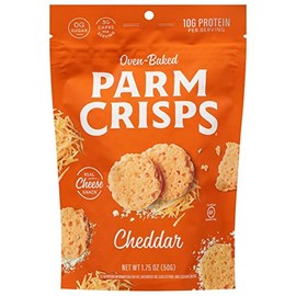 ParmCrisps - Cheddar Cheese Crisps, Made Simply with 100% REAL Cheese | Healthy Keto Snacks, Low Carb, High Protein, Gluten Free, Oven Baked, Keto-Friendly | 1.75 Oz (Pack of 12)