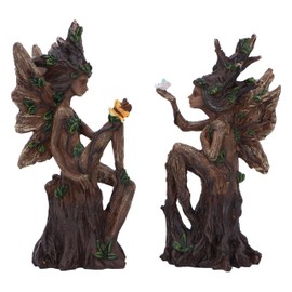 Nemesis Now Woodland Beauty (set of 2) Figurines 15.5cm, Resin, Brown, Two Tree Fairies Figures, Two Fairies Ornaments, Collectable Fairies Giftware, Cast in the Finest Resin, Expertly Hand-Painted