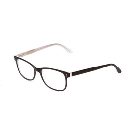 Calabria Ernest 4617 Cat-Eye Blue Light Blocking Reading Glasses +2.00 Black Crystal Clear Layered Silver Studs Men Women 52mm