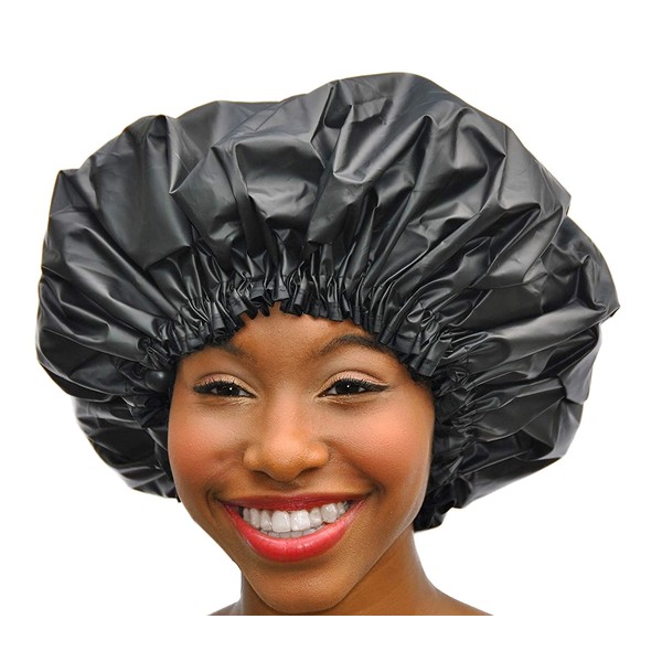 XL Shower Cap - Adjustable & WaterProof By Simply Elegant: The Satin Dream Jumbo ShowerCap X-Large and Extra Cute - The Best in Long Hair Products & Protection (Patented)