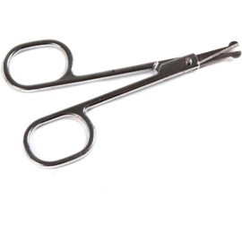 1Pc Silver Facial Hair Scissors for Men - Mustache, Nose, Beard, Eyebrows, Eyelashes Nose and Ear Hair Trimmers and Ear Hair Cutting Scissors - Professional Stainless Steel Trimming Scissors