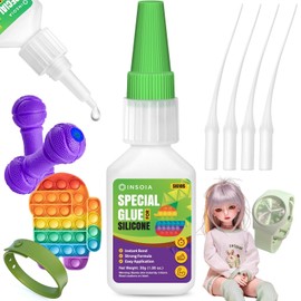 Silicone Glue, 20g Clear Super Glue for Silicone Repair Quick Fix Silicone Adhesive Heavy Duty Strong Crazy Instant Glue for Bonding Silicone Model, Toys, TPR, TPU, DIY Crafts and More