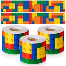 Glenmal 196.8 Feet 3 Rolls Building Block Bulletin Board Borders Classroom Borders Colorful Bulletin Board Trim for School Classroom Nursery Room Chalkboard Whiteboard Decoration