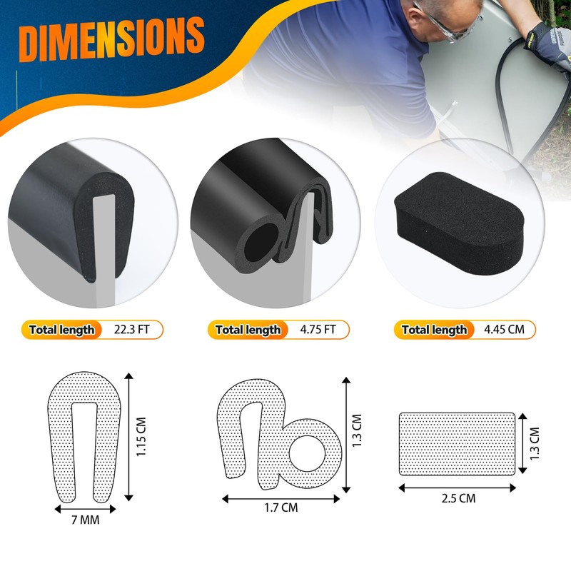 for Bilco Basement Door Weatherstrip Kit (4 Cap Seal Pad,1