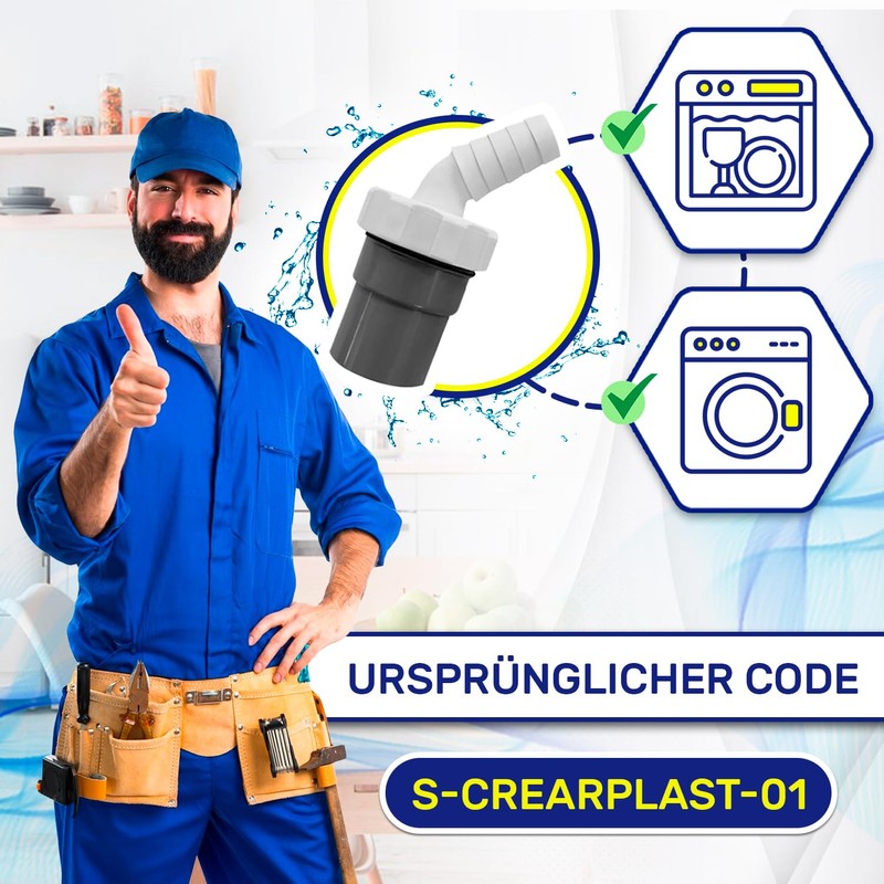 Dishwasher and Washing Machine Drain Adapter with Outlet for Pipe