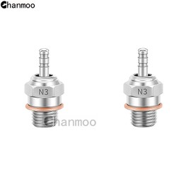 Chanmoo 2PCS 70117H Hot Glow Plugs No.3 N3 N4#3#4 Spark Nitro Engine Parts Replace OS for Traxxas Losi HPI Redcat HSP Himoto RC Car Truck Buggy (N3)