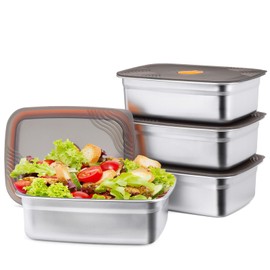 Betinyar Stainless Steel Containers with Lids, Reusable Food Storage Containers, Stainless Steel Lunch Box for Office Travel
