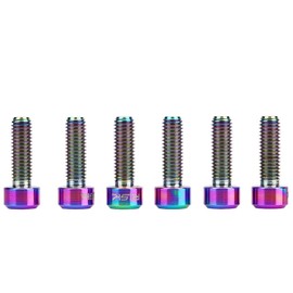 Rust Proof Stem Bolts,Bicycle Titanium Bolts, 6 Pcs M5 × 16Mm Titanium Screw Ti Titanium Alloy Fixed Stem Bolts For Mtb Road Mountain Bike Tapered Bolts(Multi Color)