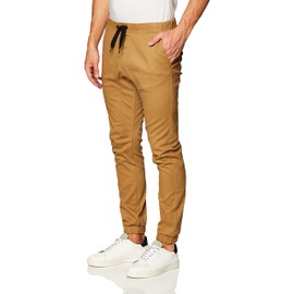 Southpole Men's Basic Stretch Twill Jogger Pants-Reg and Big & Tall Sizes, Brown, XX-Large