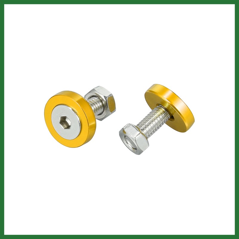 Motoforti 20pcs Motorcycle Gold Tone Fender Bumper Washer Bolt Nut