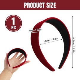 Haarreif, Weinrot Haarreif, Haarreifen Damen Breit, Haarschmuck Für Damen Mädchen, Den Alltag, Partys, Karneval, Weihnachten Und Besondere Anlässe