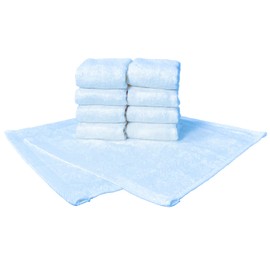 Creaps Moist and Smooth Hand Towels, Set of 10, 11.8 x 11.8 inches (30 x 30 cm), Bamboo Fiber, Quick Drying, Absorbent, Texture, Cream Yellow