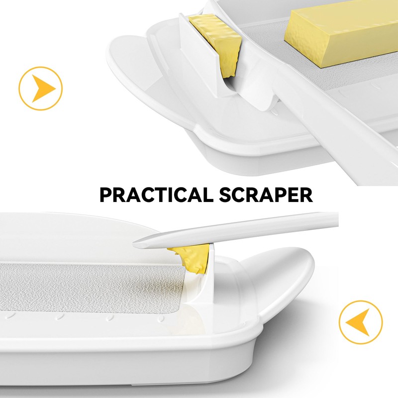 Butter Dishes with Lid for Countertop Refrigerator, Plastic Butter Dish