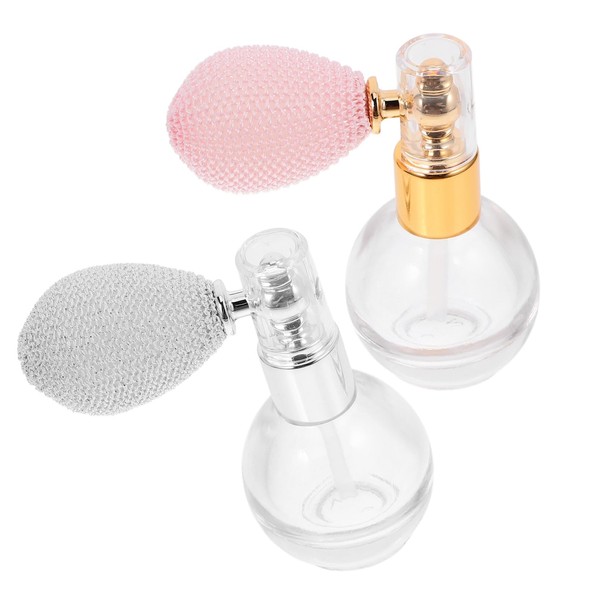PACKOVE 2Pcs Refillable Perfume Atomizer Bottles with Cover Transparent Glass
