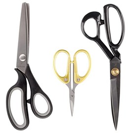 Sewing Scissors Set w/Pinking Shear, Embroidery Shear & Fabric Shear - 3 Sets - BambooMN