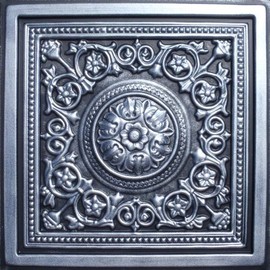 Majesty Antique Silver Black (24x24 PVC) Ceiling Tile