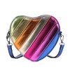 Rainbow Patchwork Heart-Shaped Shoulder Crossbody Bag