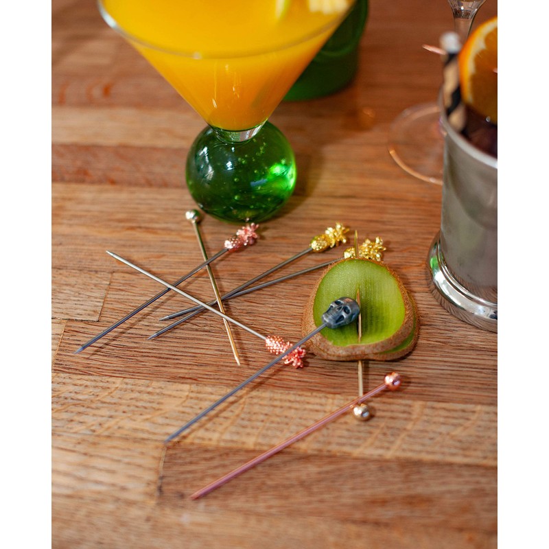 Pineapple Garnish Pick Copper Plated Pk10