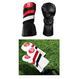 Golf Head Cover PU Waterproof Long Neck Golf Iron Club Headcover Golf Wood Club Protective Headcover for 5 Driver Fairway Utility Hybrid Headcover Golf Gift