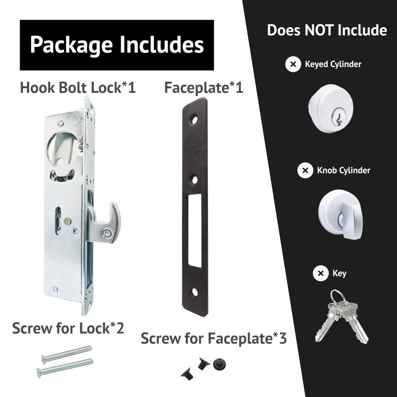 elox Storefront Narrow Stile Mortise Door Lock Hookbolt, 31/32 Backset,