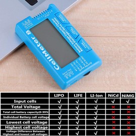 RC CellMeter 8 Digital 1S-8S Battery Capacity Checker Battery Voltage Tester LCD Backlight for LiPo Life Li-ion NiMH Nicd