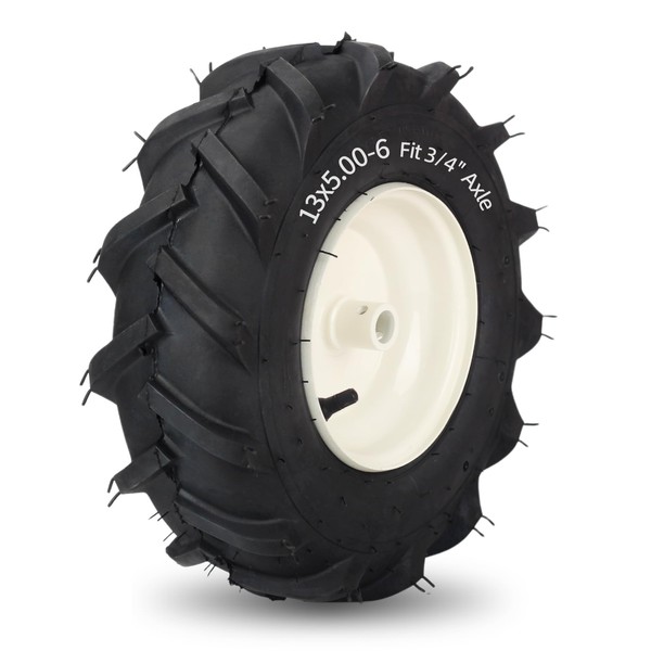 GICOOL 13x5.00-6" Tiller Tire and Wheel, 【3/4" Axle Size】, 3-1/8"