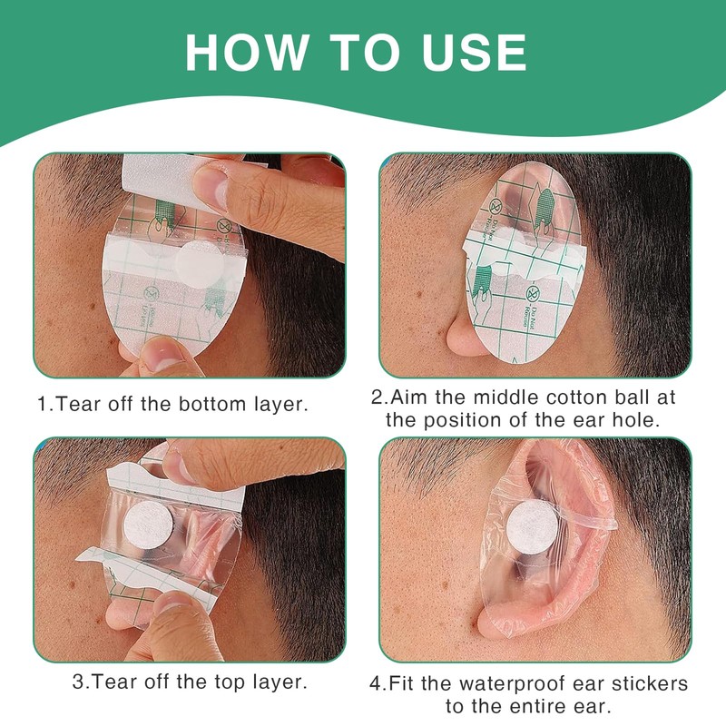 Ninnyi 120 PCS Ear Covers for Shower Protectors, with Waterproof