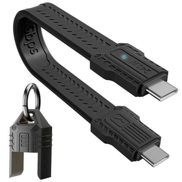 GLHONG Mini Keychain USB C Cable, PD 240W Fast Charging