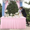 Pink Table Skirts for Rectangle Tables 8ft Spandex Table Covers