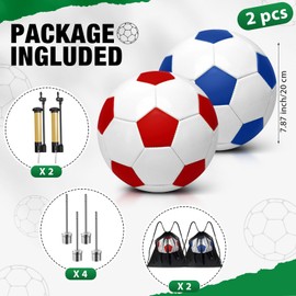 yasuwekik 2 Pack Operation Christmas Deflated Soccer Ball with Pump for Child Size 3,Size 4,Size 5 (Color, Size 4)