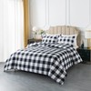 Caressma Buffalo Plaid Comforter Set Queen, Black White Buffalo Plaid