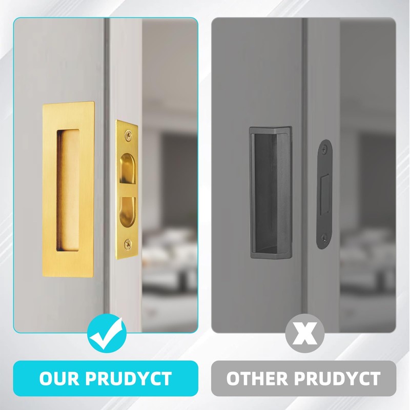 Pocket Door Handles,6 inch Recessed Flush Finger Pulls with Edge