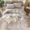 MooMee Bedding Duvet Cover Set 100% Washed Cotton Linen Like
