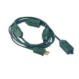Woods 32189 Indoor Extension Cord With Nine Power Outlets (12 Feet, Green)