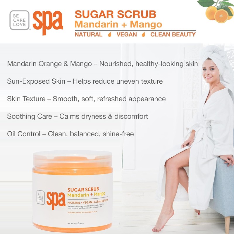 Bcl Spa Mandarin And Mango Sugar Scrub, 16 Ounce