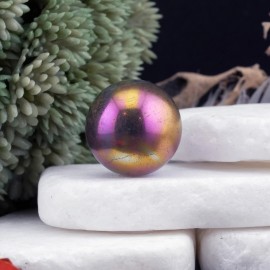 Rainbow Titanium Aura Quartz Sphere Crystal Boho Decor Spiritual Energy Stone