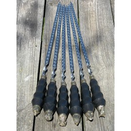 Timeless Steel 6 Pcs Heavy-duty Stainless Steel Lula Kebab Skewers Handle with Animal Figures