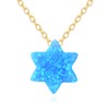 KECHO 14k Real Gold Blue Opal Star of David Pendant
