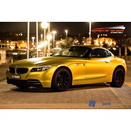 VViViD Gold Satin Chrome Car Wrap 10ft x 5ft Stretch Conform Cast Vinyl DIY