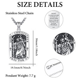Aniu Saint Christopher Necklace Sterling Silver Get Back Necklaces St. Christopher Surf Necklace for Men Dad Son Birthday Anniversary Fathers Day Gift Jewelry