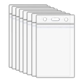 VTECHOLOGY ID Card Holder Clear Plastic Vertical Badge Holder Resealable Waterproof for Credit Card/VIP Card/SD Card/Bus Card (10)