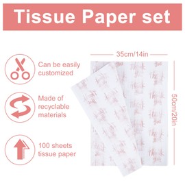 Whaline 100 Sheets 14x20Inch Rose Gold Tissue Paper Thank You Tissue Paper Pink Thank You Packaging Paper Metallic Gift Wrapping Paper Art Crafts for Showers DIY Gift Bags Birthday Wedding Favors