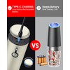 Stainless Steel Rechargeable Electric Salt and Pepper Grinder Set, USB