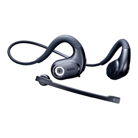 Sanwa Direct 400-BTSH027 Open-Ear Earbud Headset with Mic Bluetooth 5.3 Air Conductive Waterproof IPX5 Noise Cancelling Up to 10 Hours USB-C Charging No Ear Blocking Wireless Running 400-BTSH027