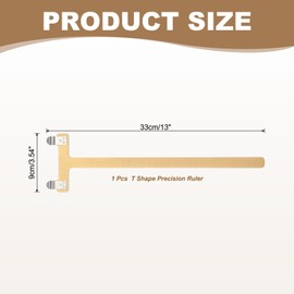 sourcing map Archery Bow Square, T-Shape Ruler 33 x 9 mm Turning Bow String Measurement Tool Aluminium Alloy for Recurve Compound Bowstring Archery Accessories (Yellow)